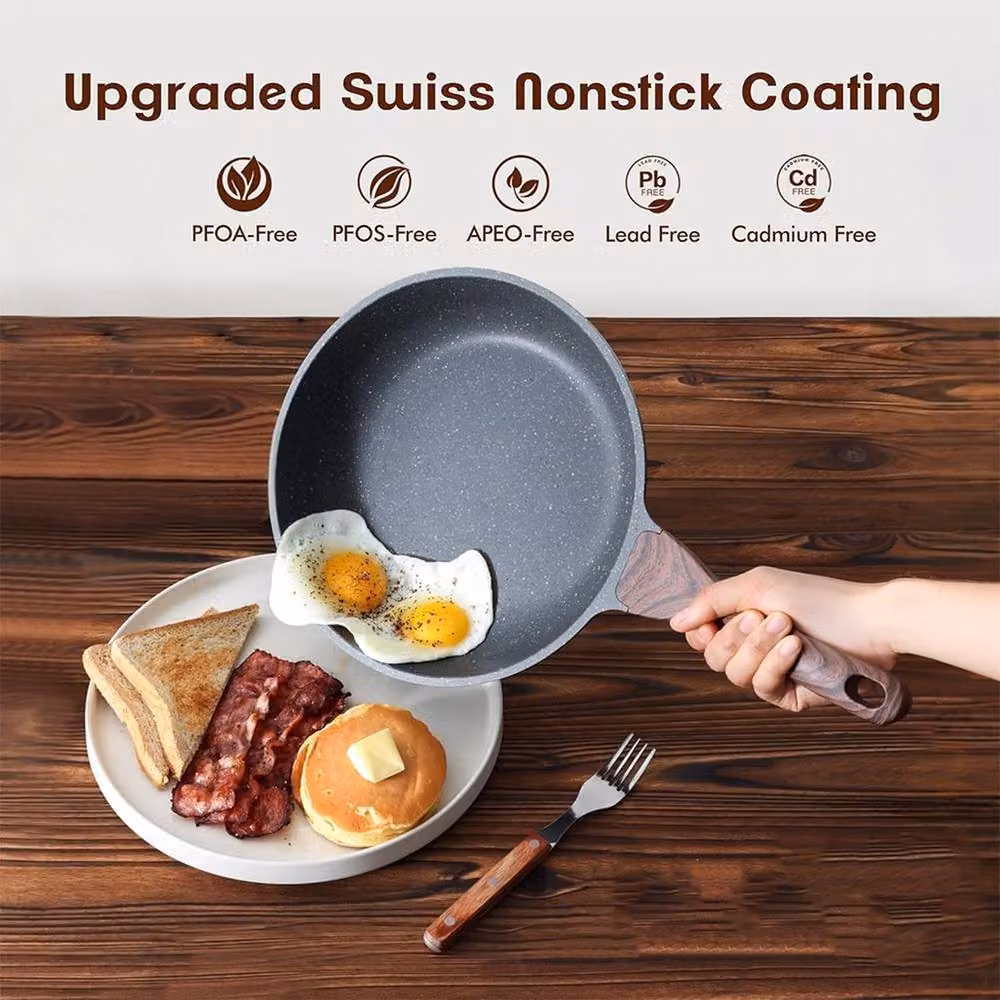 Kelvenix Non Stick Black Ceramic Granite Marble Coated Frying Pan – 5