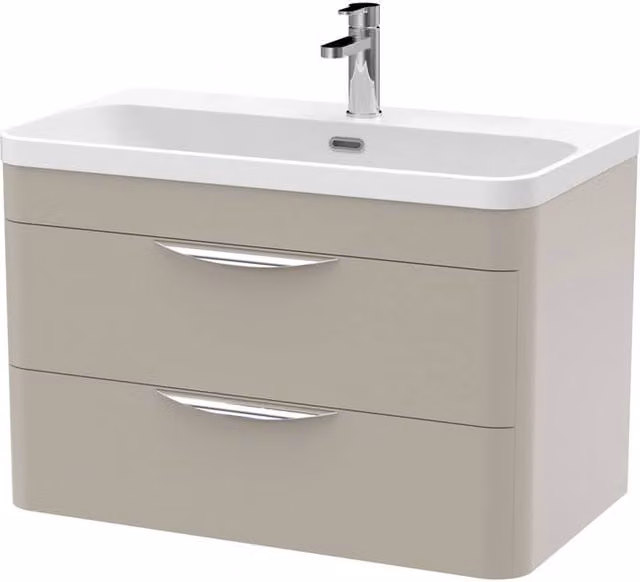 Balterley Aldershawe Wall Mounted Ceramic Basin in Pebble Grey, 800mm
