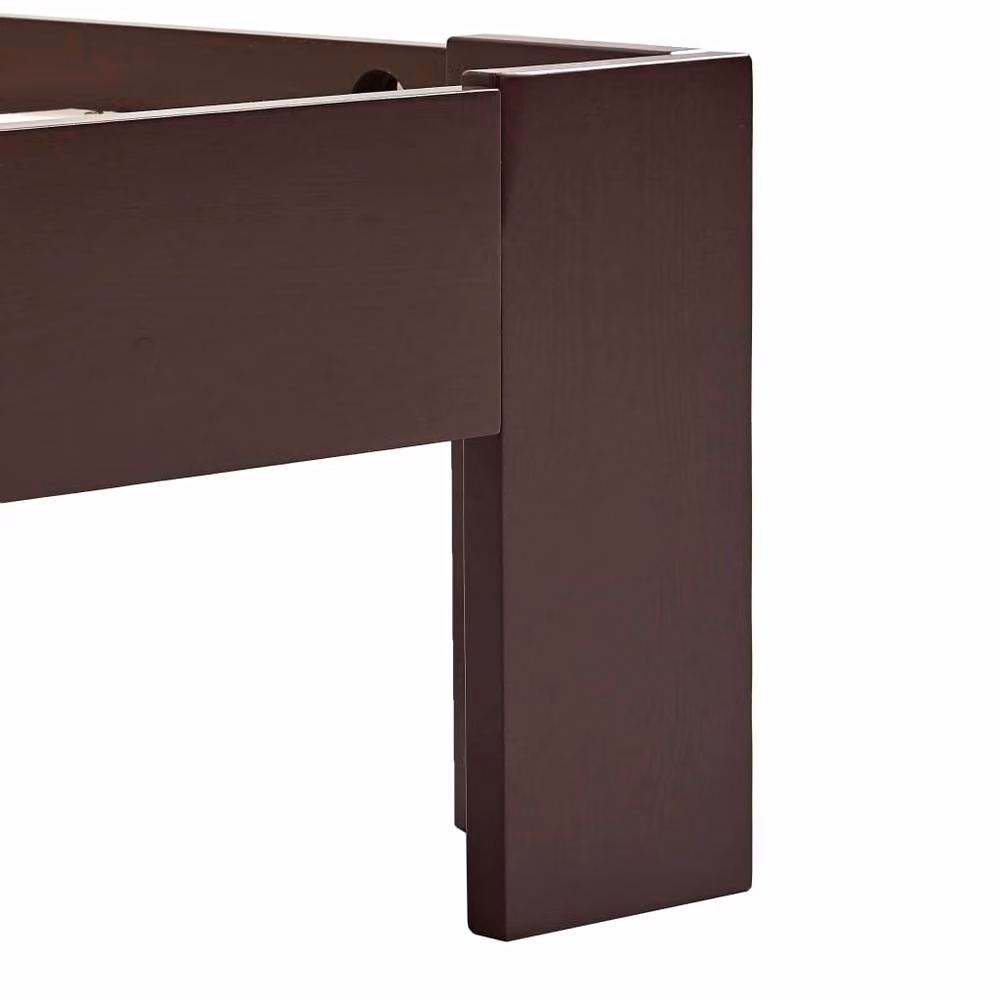 Berkfield Home Solid Pine Wood Bed Frame, Dark Brown, W: 90 cm, D: 200 cm – 3