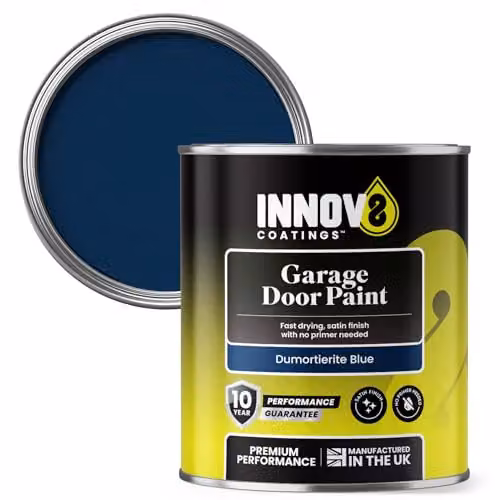 Innov8 Coatings Dumorterite Blue Satin Garage Door Paint for Metal and uPVC, 0.75 l – 1