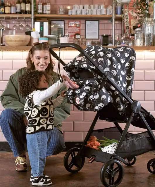 Mamas & Papas x Another Fox Stroller Organiser in Black and White
