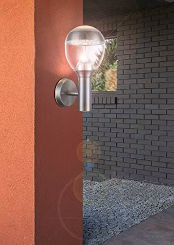 Globo Lighting Callisto Modern Outdoor Wall Lamp, Grey Stainless Steel, LED 3000K, IP44 – 3