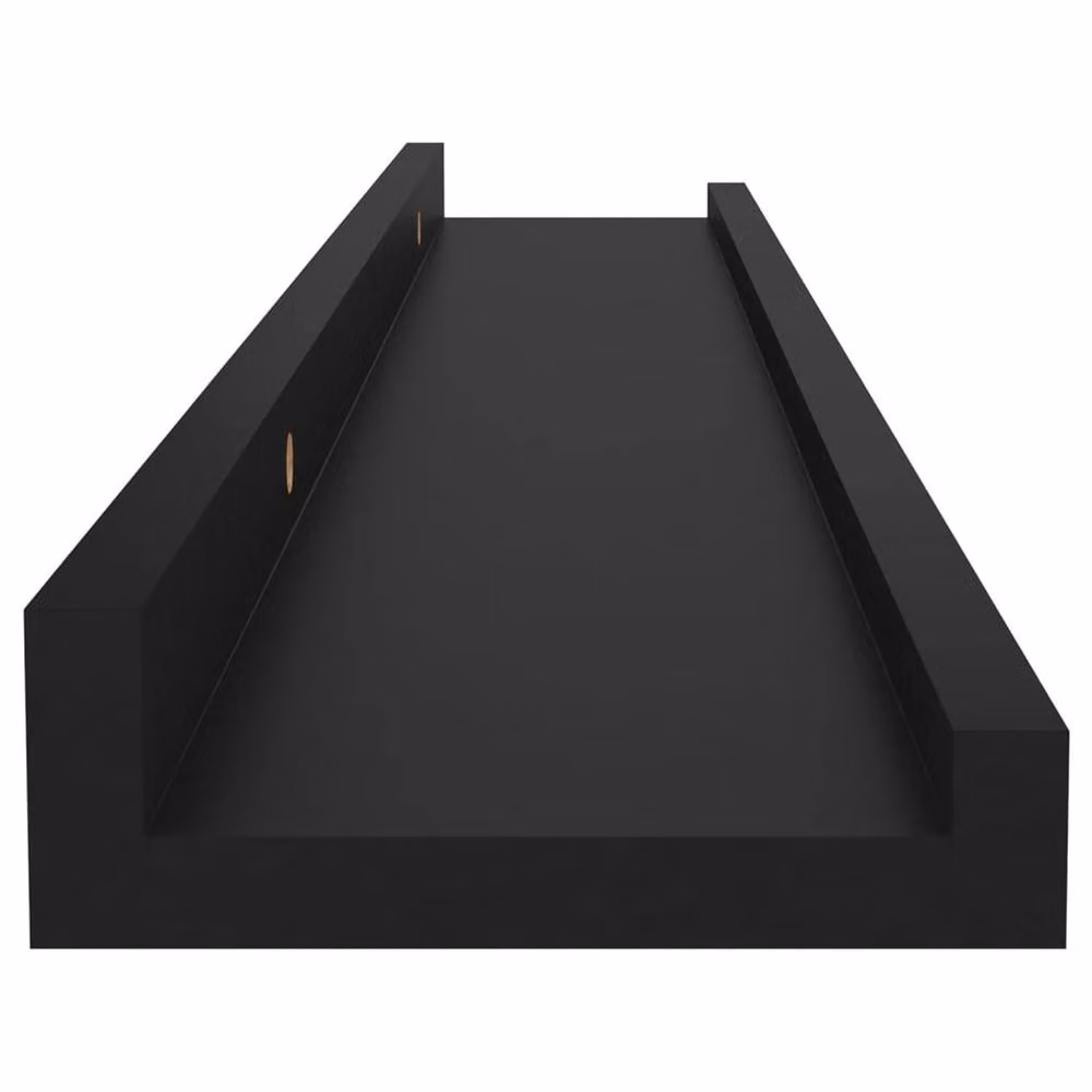 Berkfield Home Decorative Wall Shelves, 4 Piece Set, Black, W: 60 cm, D: 9 cm, H: 3 cm – 5