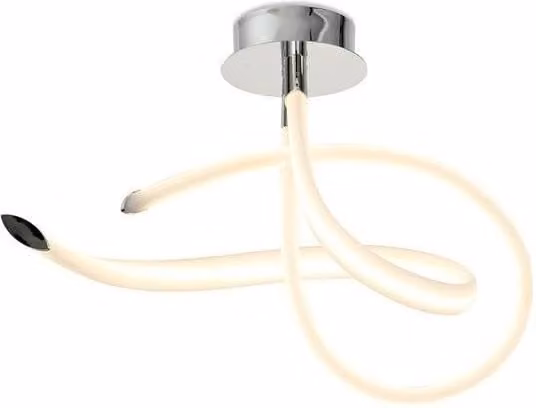 Netlighting Armonia Semi Flush Ceiling Light, 40W LED, 3000lm, Chrome and White Frosted Acrylic – 1