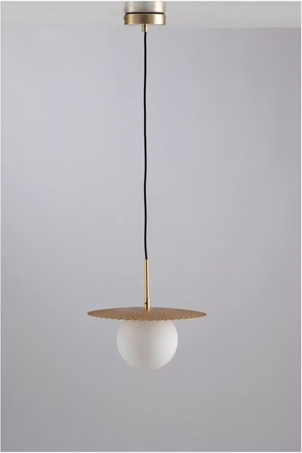 Netlighting Chaplin Globe Ceiling Pendant Light in Satin Gold and White with G9 Bulb Holder