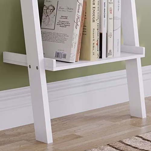 Vida Designs York 4 Tier Ladder Bookcase in White, H 154 x W 56 x D 29 cm – 3