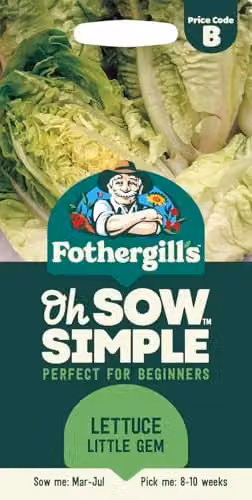 Mr Fothergill's Oh Sow Simple Little Gem Lettuce Vegetable Seeds, Green