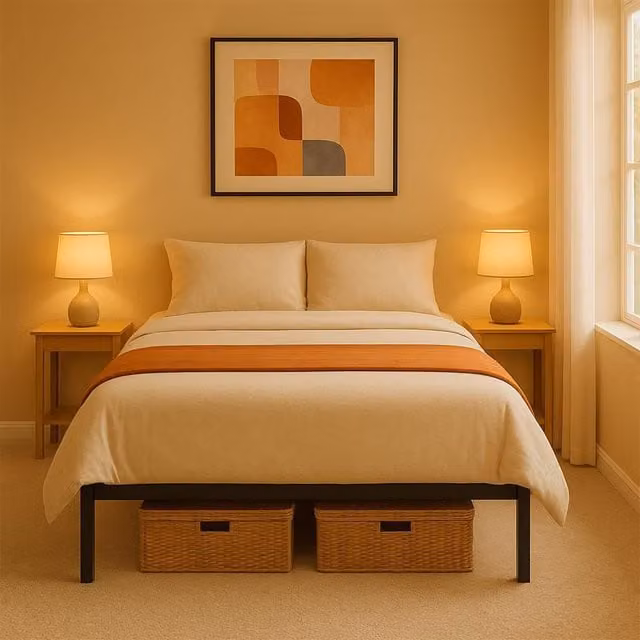 House of Home Black Metal Double Bed Frame, W/D/H: 138 x 191 x 35 cm – 1