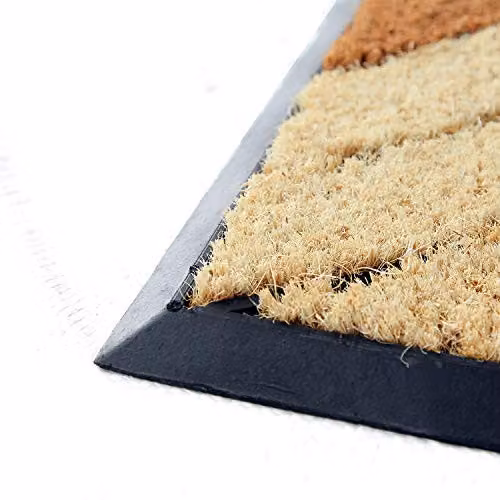 Coco & Coir Palm Cluster Arc Indoor Outdoor Doormat, Natural Brown Coir with Non-Slip Rubber Backing, W: 75 cm, D: 45 cm, H: 1.6 cm – 5