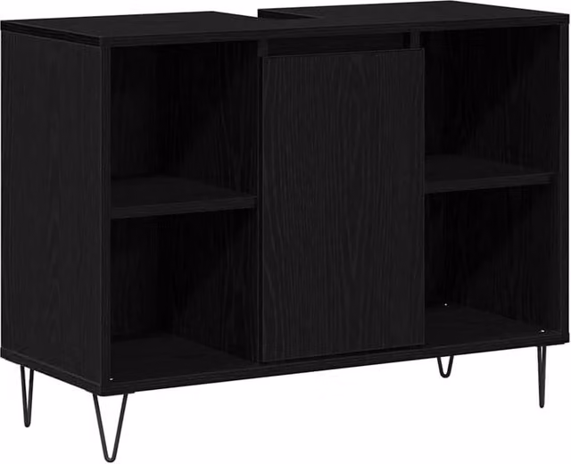 Berkfield Home Black Oak MDF Bathroom Vanity in Black – 1