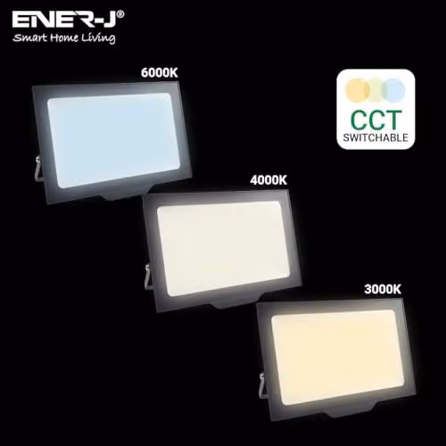 ENERJ 150W LED Floodlight, 15000 Lumens, CCT Switchable 3000K/4000K/6000K, IP65 Waterproof White Outdoor Floodlight – 4