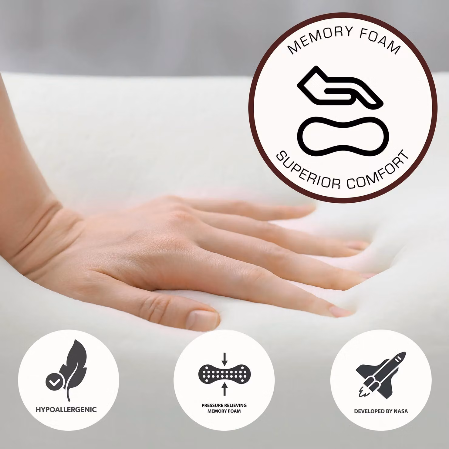 Aspire Kids Memory Foam Hybrid Mattress in White, Single Size – 3