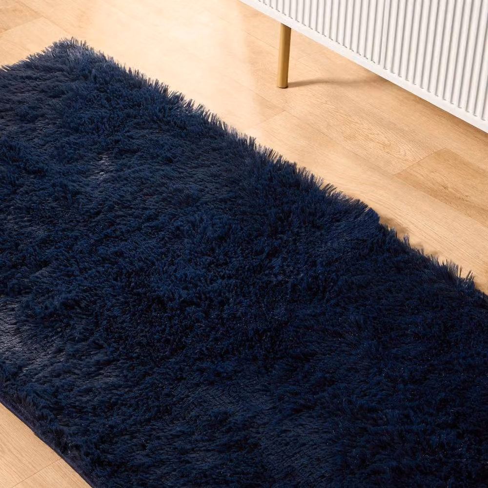 Sienna Modern Shaggy Runner Rug, Navy Blue, W/D/H: 60 x 150 x 1 cm – 10