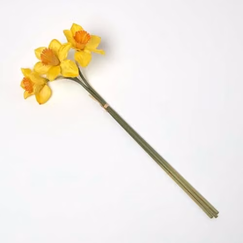 HOMESCAPES Set of 3 Artificial Yellow Daffodils, Height: 55 cm – 1