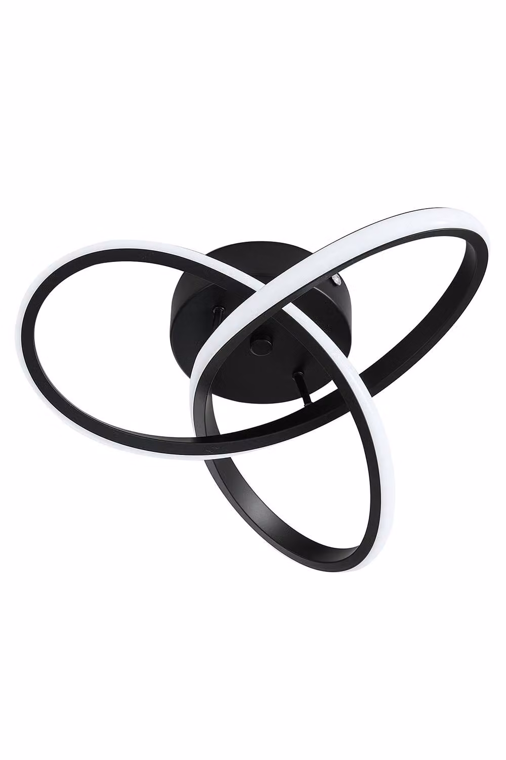 Living and Home Modern LED Ring Ceiling Light in Black – 3