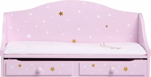 Olivia's Little World Twinkle Stars Princess 18 inch Doll Trundle Bed in White