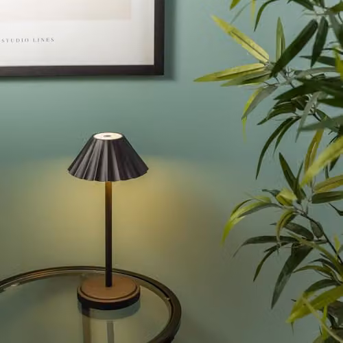 ValueLights Rechargeable LED Portable Table Lamp in Black with Warm White Dimmable Touch Control – 5