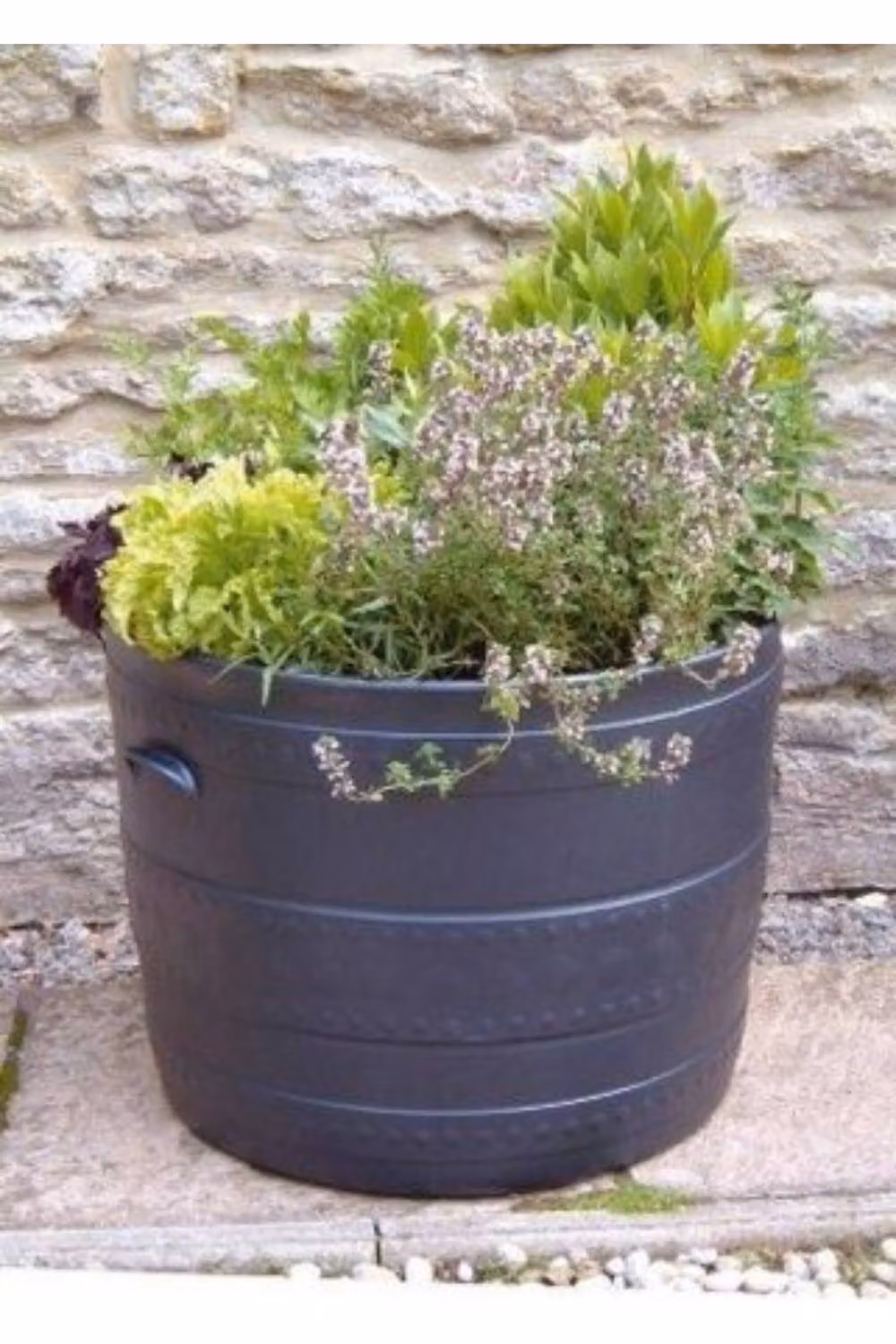 KDMD Stewart Smithy Black Plastic Patio Tub Planter, Diameter: 50 cm – 3
