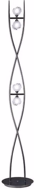 Netlighting Fragma Floor Lamp with 4 G9 Lights in Black and Chrome