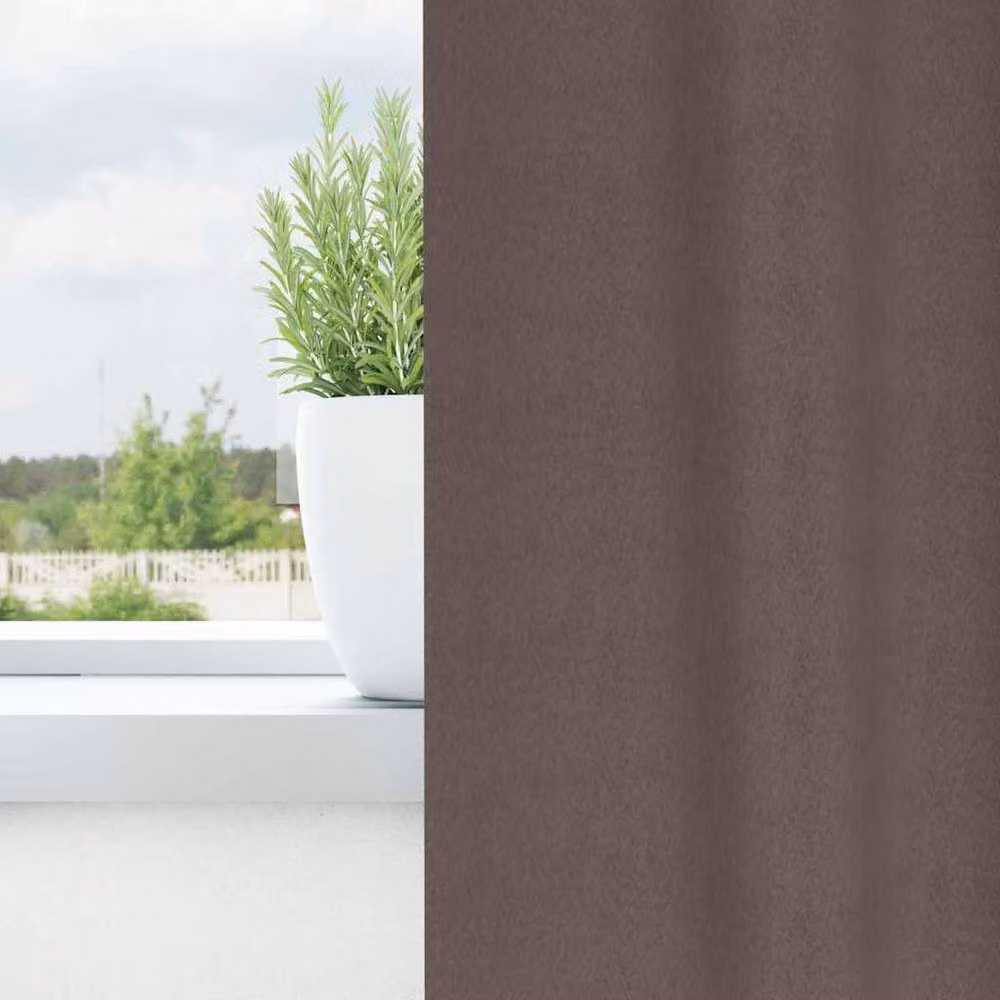 Berkfield Home Blackout Eyelet Curtains, 2 Pack, Brown, W: 140 cm, H: 175 cm – 3