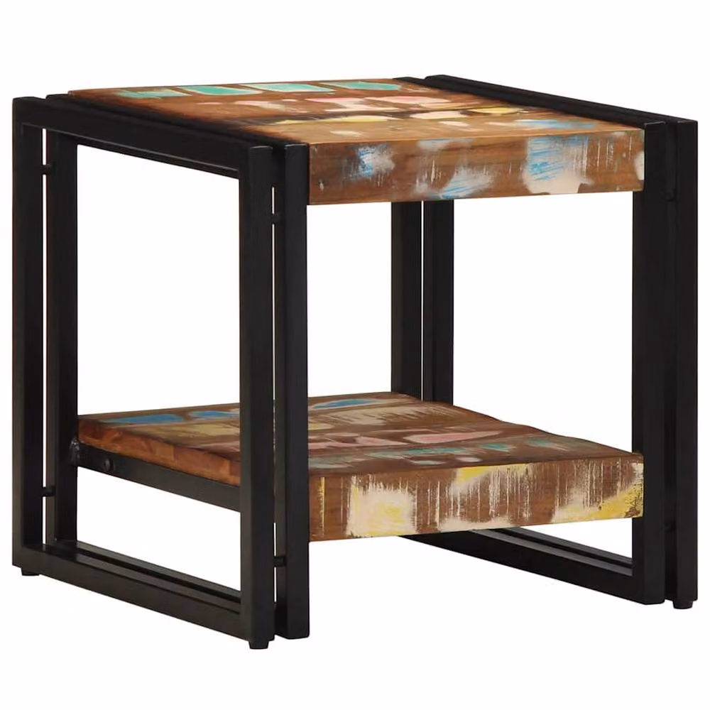 Berkfield Home Multicolour Reclaimed Solid Wood Coffee Table W/D/H: 40 x 50 x 38 cm – 2