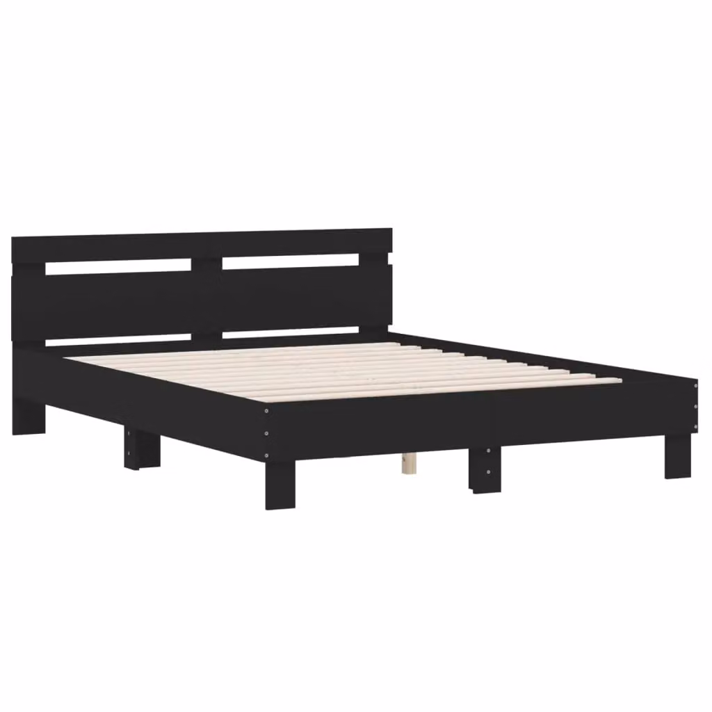 Berkfield Home Black Engineered Wood Bed Frame W/D/H: 140 x 190 cm – 2