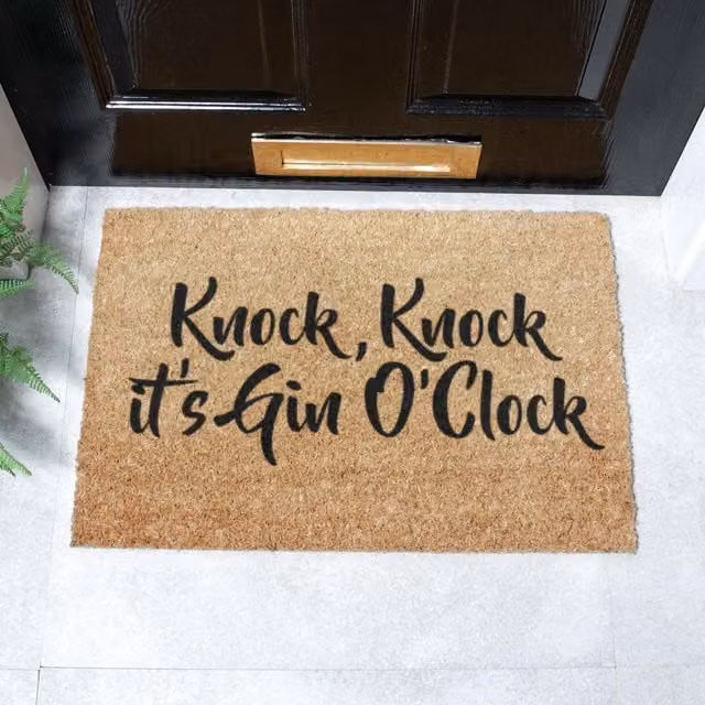Artsy O'Clock Coir Doormat in Black and Brown, W/D: 60 x 40 cm – 1