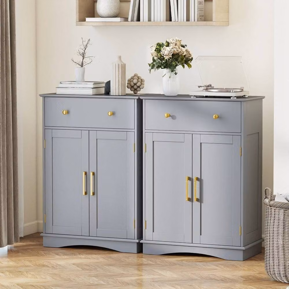 Kelvenix Modern Freestanding Metal Floor Storage Cabinet in Matt Grey – 3
