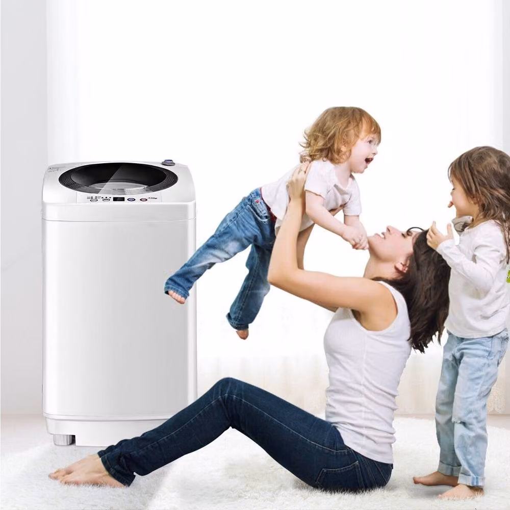 Costway Portable Full-Automatic Top Loader Washing Machine and Spin Dryer in White – 5
