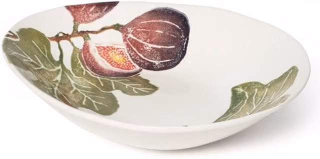 BlissHome Hand Made Fig Ceramic Oblong Oval Serving Bowl, 33 cm