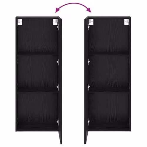 vidaXL Modern Wall-Mounted TV Cabinet in Black, W/D/H: 40.5 x 30 x 102 cm – 4