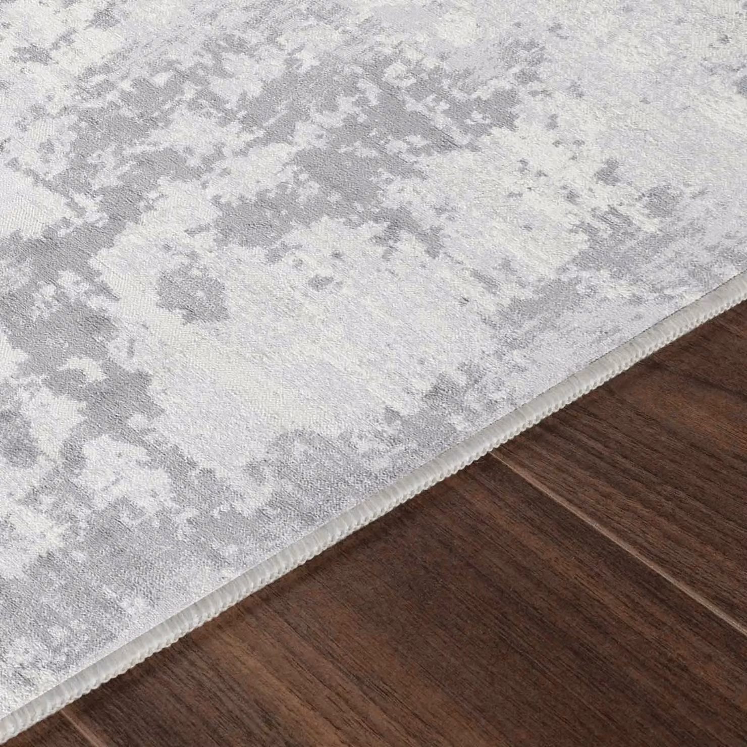 Livabliss Monaco Abstract Modern Marble Wool Rug in Grey and Blue, W x D: 200 x 200 cm – 2