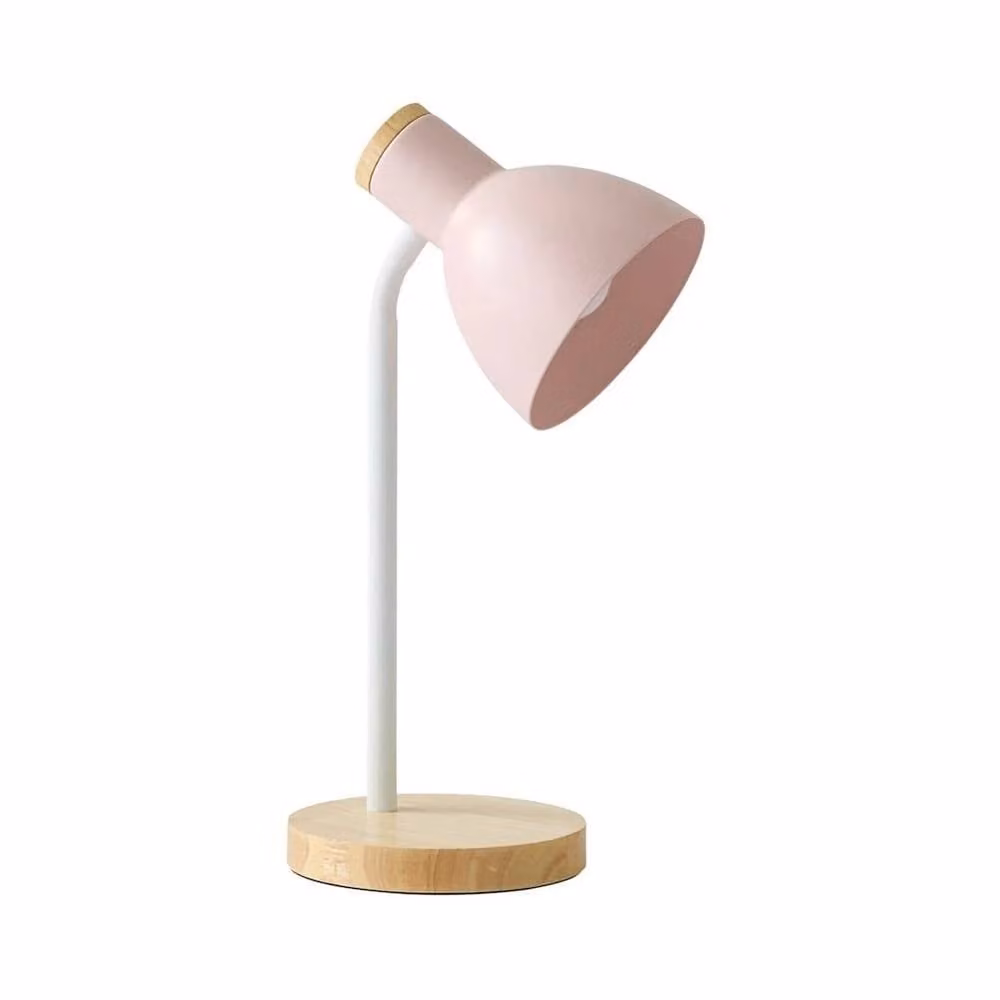 FORGEVIO Adjustable Wooden Task Desk Lamp in Pink – 2