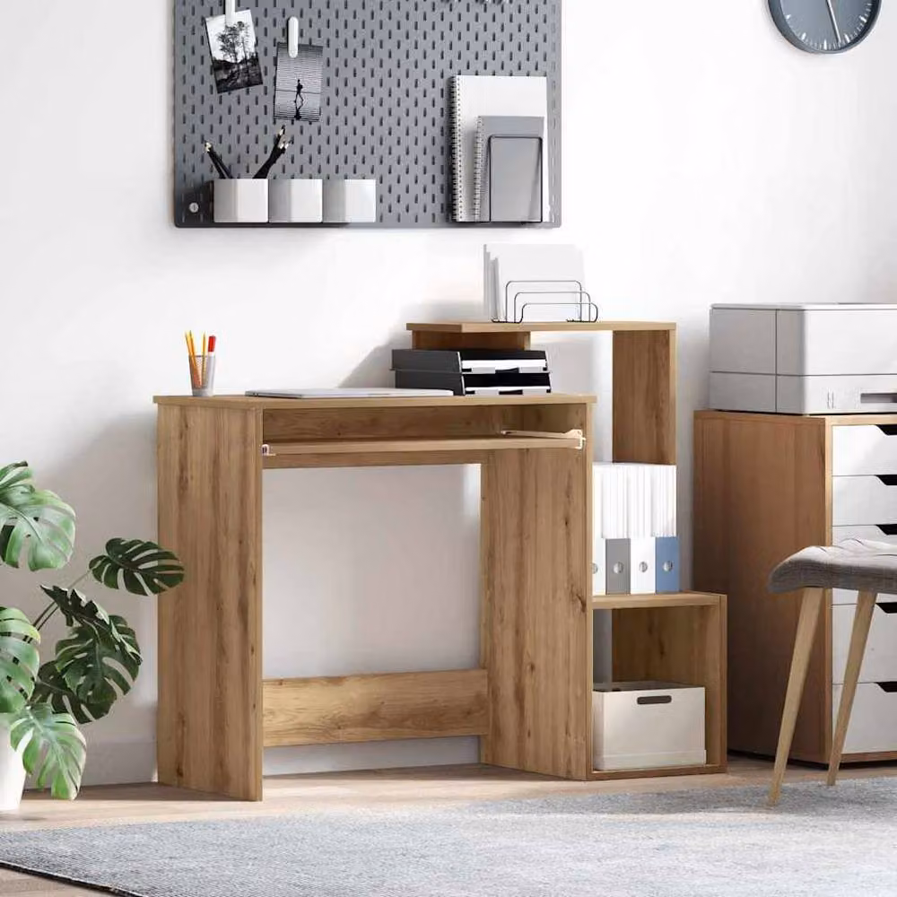 Berkfield Home Artisan Oak Computer Desk in Brown – 2