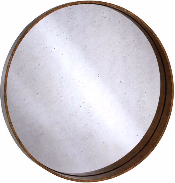 Orsina Colton Round Antique Gold Dotted Metal Wall Mirror