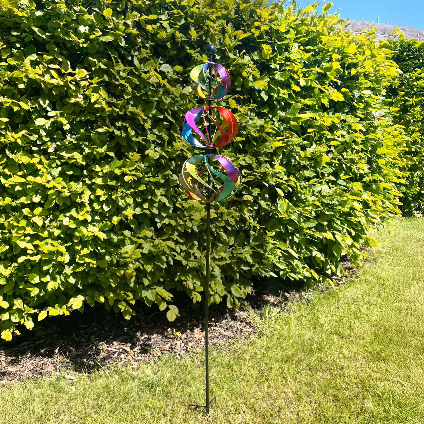 Primrose Three Sphere Multicoloured Kinetic Wind Spinner Metal – 3
