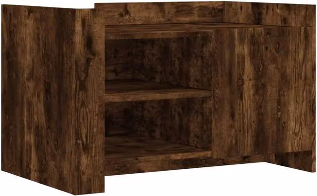 Berkfield Home Smoked Oak Coffee Table in Brown, W/D/H: 80 x 50 x 50 cm – 1
