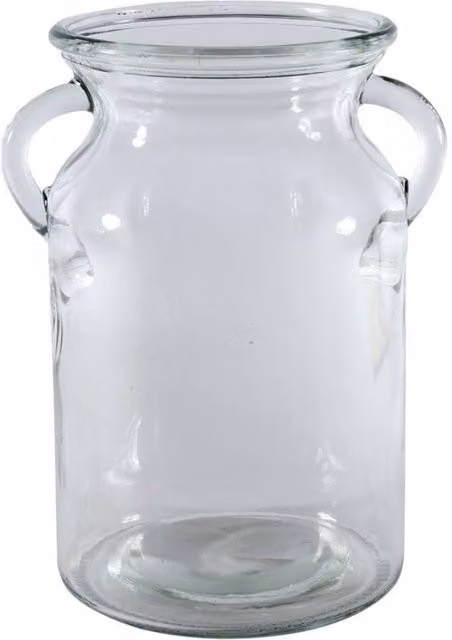 KDMD Glass Milk Churn Set of 3 in Clear, H 19 cm x Dia 12 cm