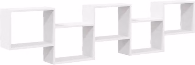 Berkfield Home Wall Mounted Cube Shelf with 5 Compartments in White Matt Engineered Wood