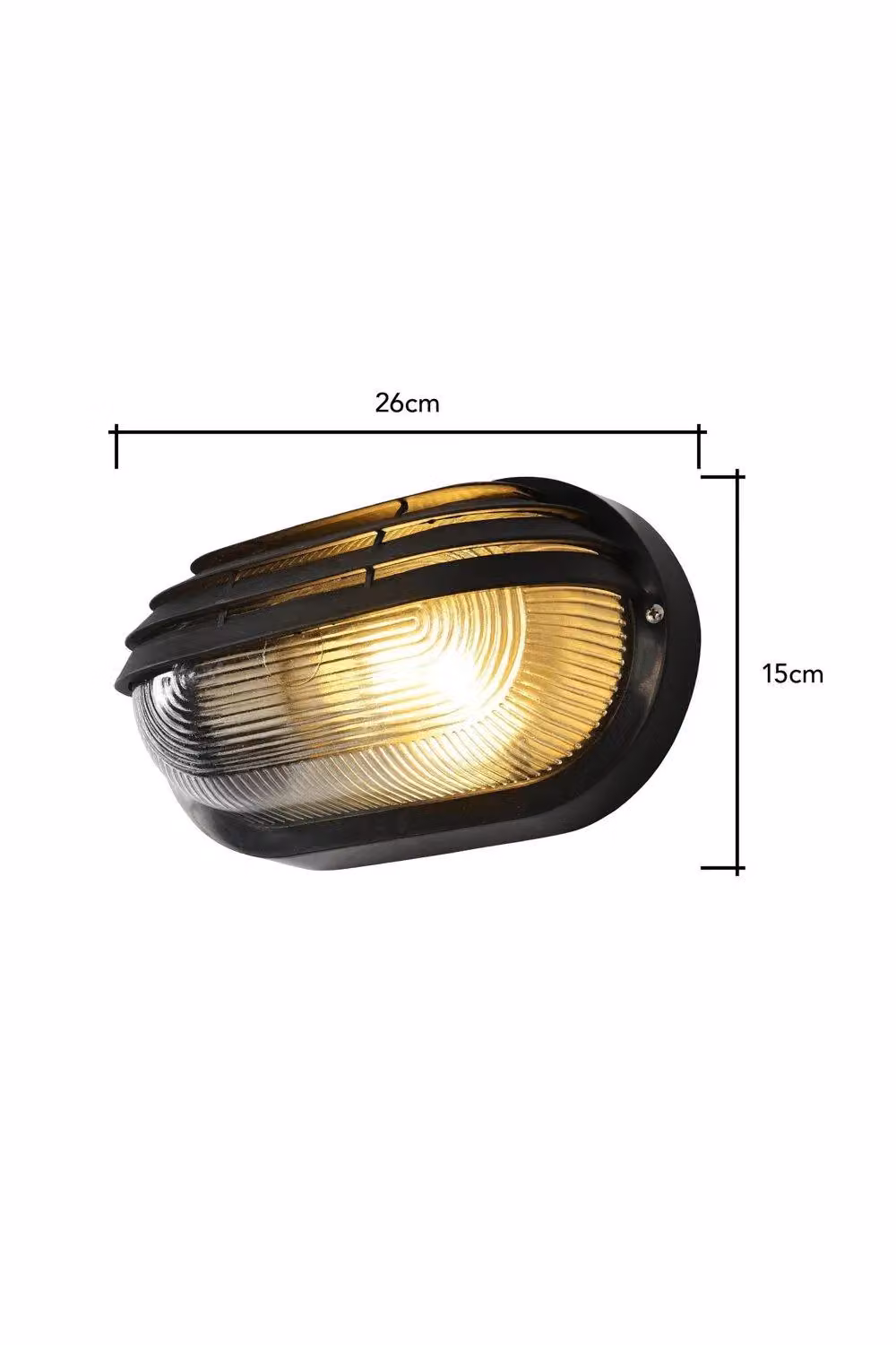 BHS Lighting Wyre Industrial Outdoor Wall Light in Black with Transparent Glass – 4