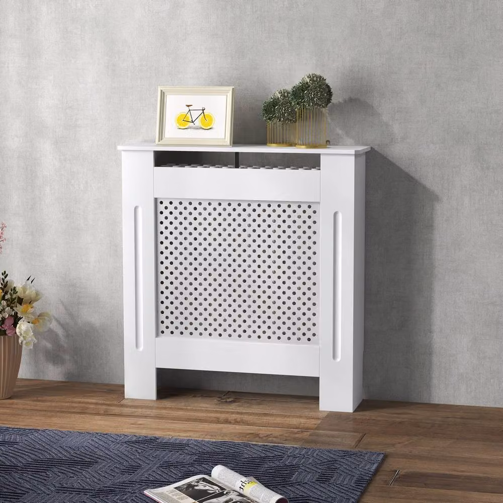 STILVORA Radiator Cover with Top Shelf in White – 3