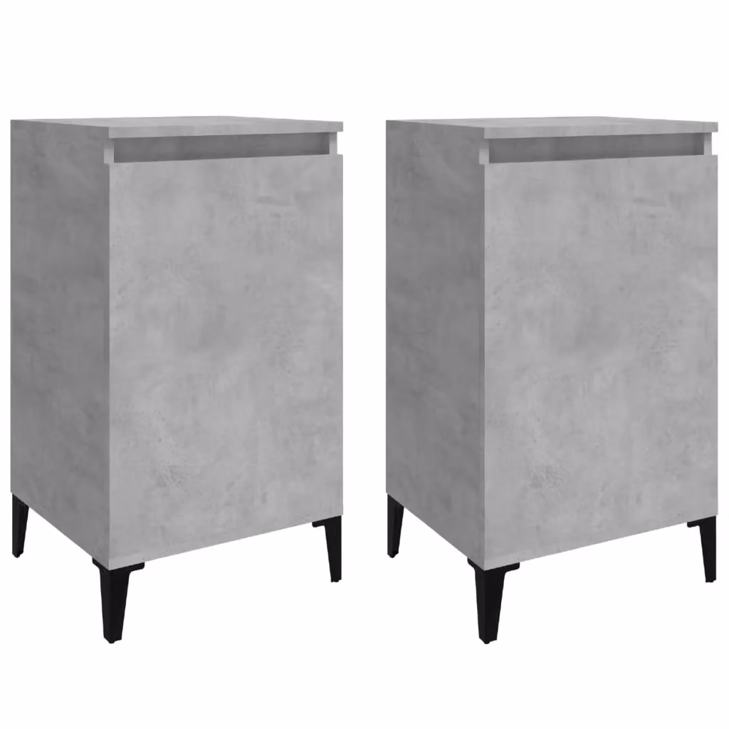 Berkfield Home Set of 2 Modern Bedside Cabinets in Concrete Grey, W/D/H: 40 x 35 x 70 cm – 2