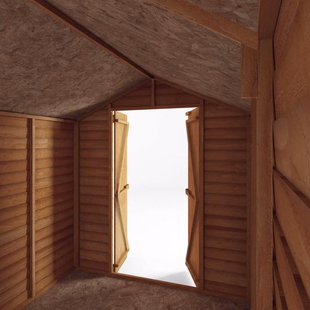 Mercia Double Door Overlap Apex Windowless Wooden Storage Shed in Brown, L 243.84 x W 190.5 x H 198.6 cm – 7