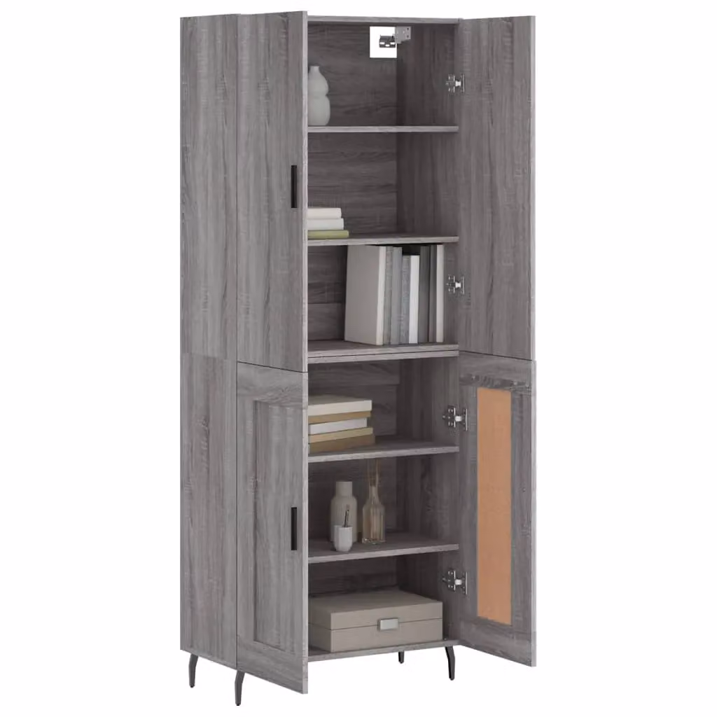 Berkfield Home Grey Sonoma Modern Highboard H 180 x W 69.5 x D 34 cm – 2