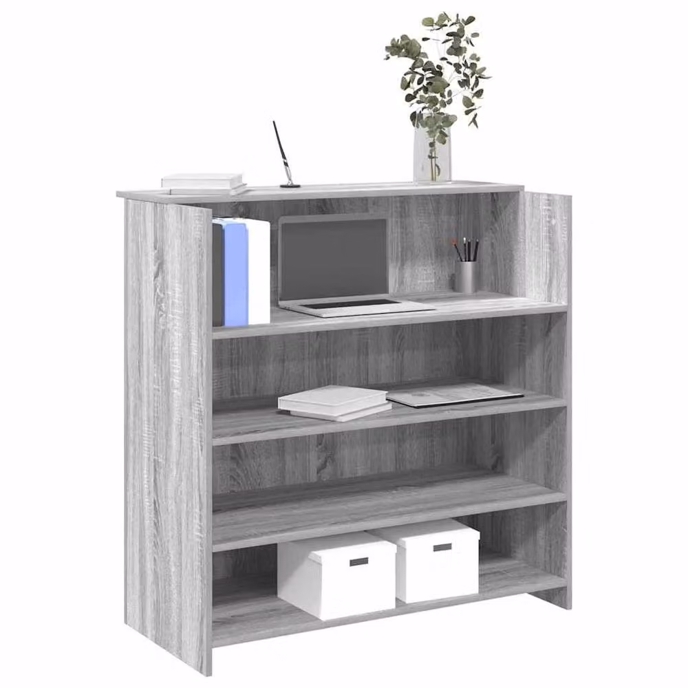 Berkfield Home Reception Desk in Grey Sonoma, W/D/H: 100 x 50 x 103.5 cm – 1