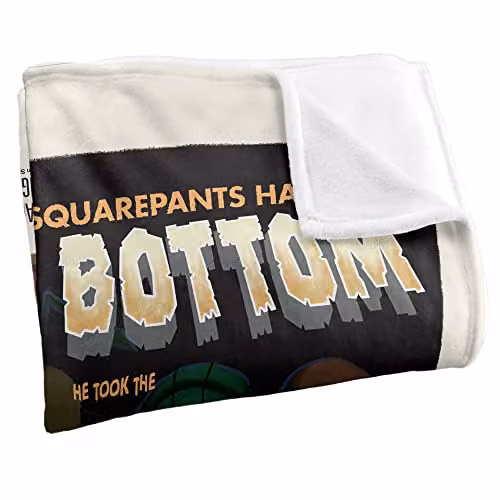 LOGOVISION Spongebob Rock Bottom Super Soft Fleece Throw Blanket, White, W: 152 cm, D: 127 cm – 2