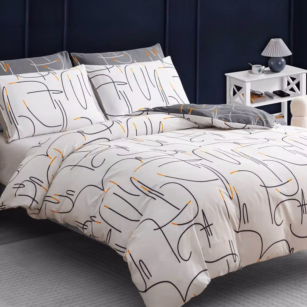 Pamposh Reversible Brushed Microfibre Duvet Cover and Pillowcase Set in Grey, Super King, 200 x 200 cm – 4