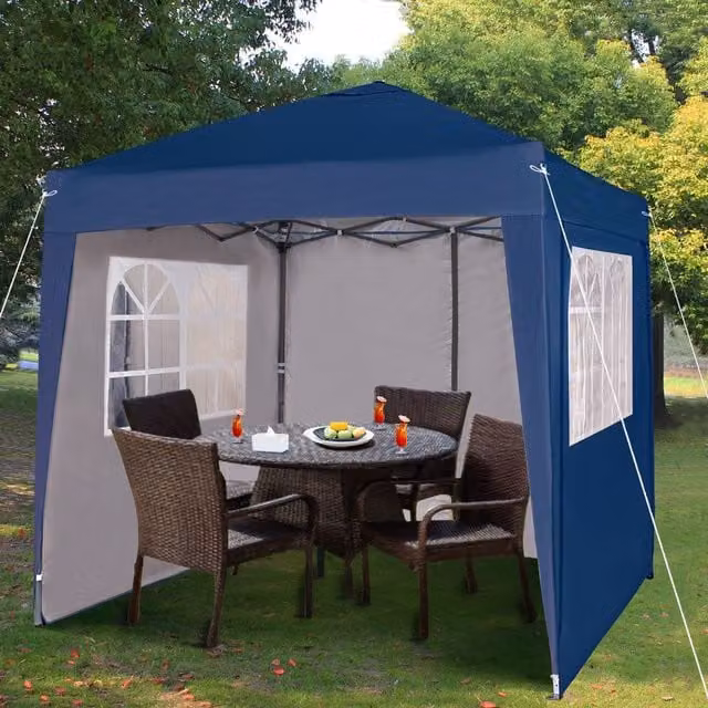 MCC Direct Blue Pop Up Gazebo with Removable Sides and Storage Bag, W/D/H: 200 x 200 x 255 cm – 1