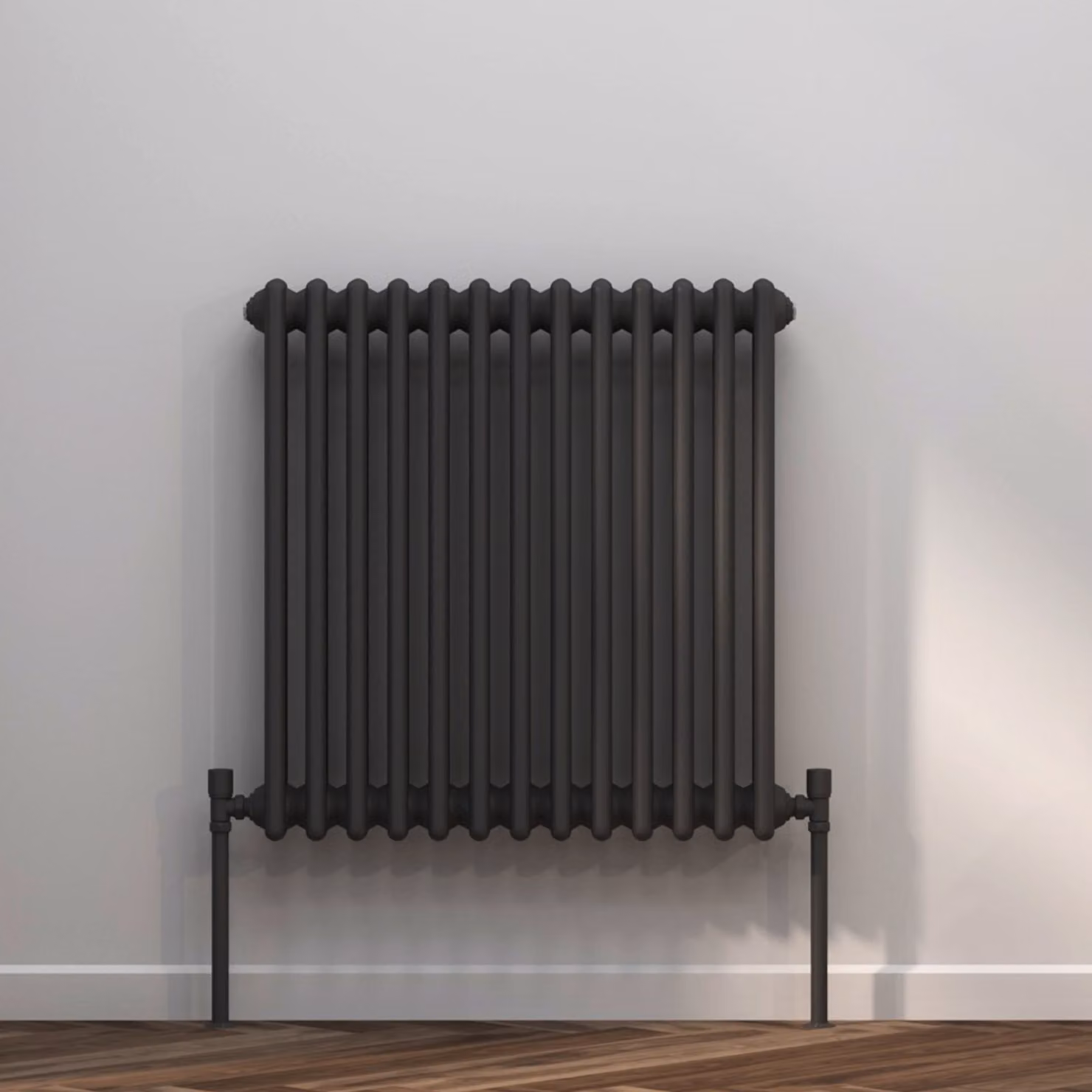 Fluxx Horizontal Anthracite Triple Column Steel Wall Mounted Radiator