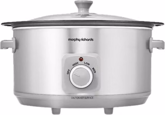 Morphy Richards 6.5L Slow Cooker in Brushed Stainless Steel, Silver